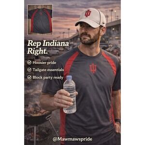 Indiana Hoosiers Campus Heritage Collection T-Shirt Mens‎ XL Gray Red